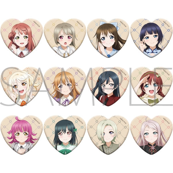 Love Live! Nijigasaki High School Idol Club Heart-shaped Character Badge Collection 1 Box (12 pieces) [Movic][Trading]