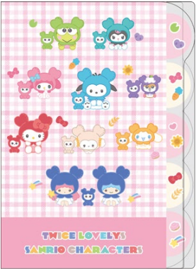 TWICE×サンリオ ダイカットクリアファイル5P TL×SC チェック [サンスター文具][雑貨]