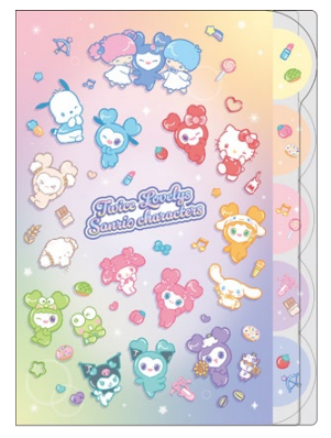 TWICE×サンリオ ダイカットクリアファイル5P TL×SC グラデーション [サンスター文具][雑貨]