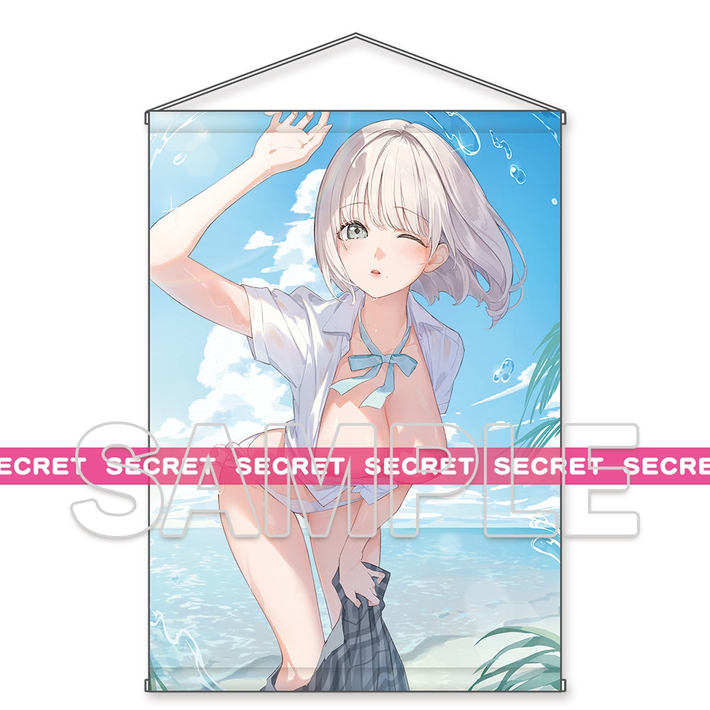 木なこ描き下ろし 海辺でお着替えヒロイン菜心ちゃん▼ X-RATEDタペストリー [KADOKAWA][GOODS][年齢制限]