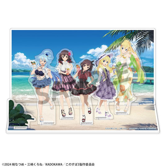 KonoSuba: God's Blessing on This Wonderful World! Newly Illustrated Acrylic Stand with Background - Vacation Ver. [Hobby Stock][GOODS]