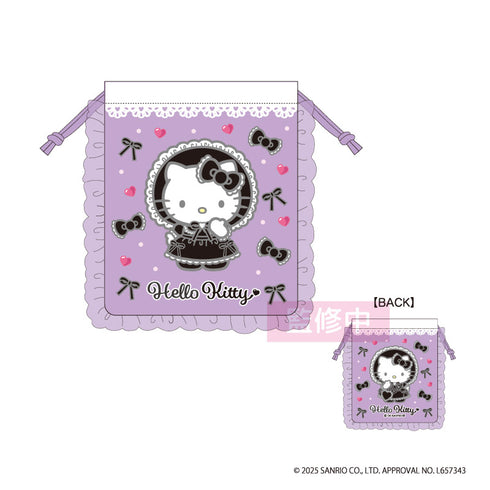 ハローキティ ラブリーフリル巾着 ロリータ (ブラック) [ティー・シー・ピー][GOODS]