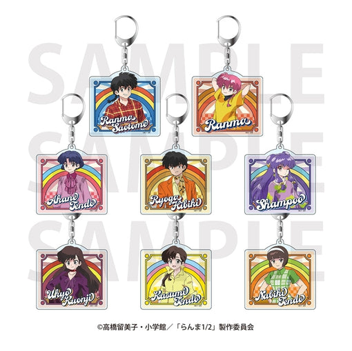 Ranma 1/2 TV Anime Trading Holographic Acrylic Keychain "American Retro" (8 Varieties) 1 Box of 8 Pieces [Edith][Trading]