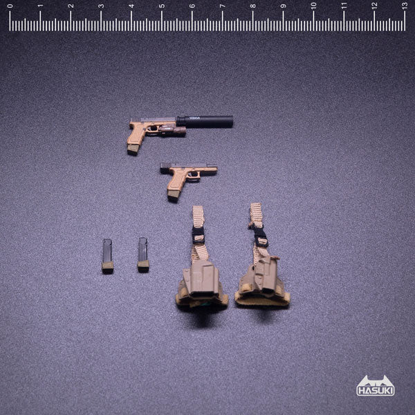 WM-01A ハンドガンセット コヨーテブラウン 1/12 アクションフィギュア用完成品オプションパーツ[HASUKI][フィギュア]