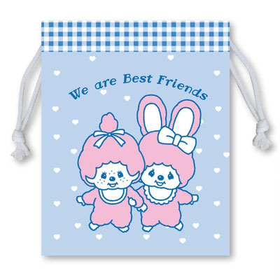 Drawstring Bag Monchhichi & Chimutan / A [Bell House][GOODS]