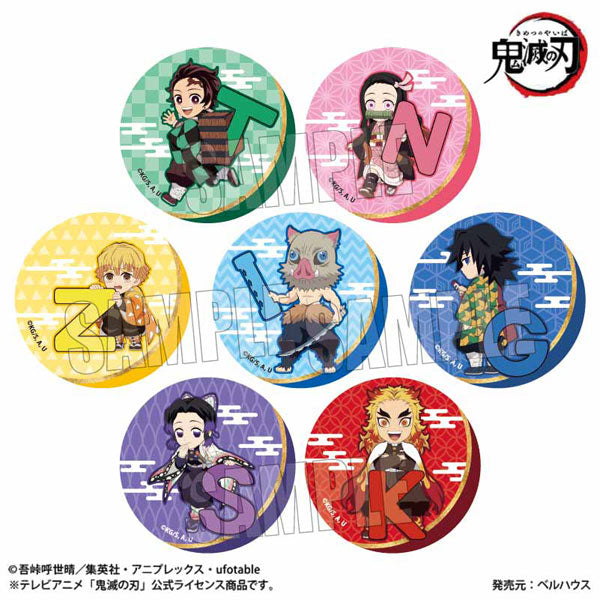 Trading Can Badge "Demon Slayer: Kimetsu no Yaiba" Alphabet ver. 1 Box of 7 [Bell House][Trading]