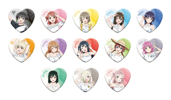 Love Live! Nijigasaki High School Idol Club Heart-shaped Character Badge Collection 1 Pack [Movic] [Trading]