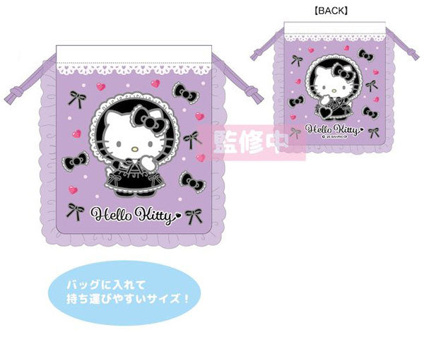 ハローキティ ラブリーフリル巾着 ロリータ (ブラック) [ティー・シー・ピー][GOODS]