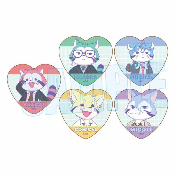 トレーディングハート缶バッジ あらいぐま カルカル団 1箱5個入り [ベルハウス][トレーディング]