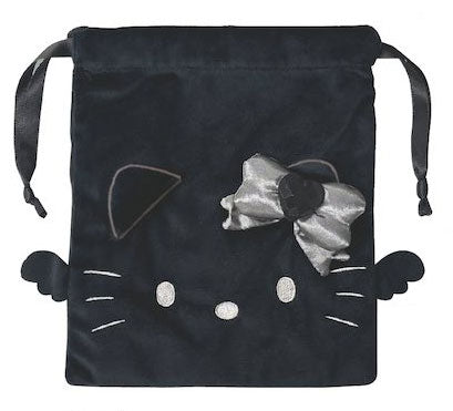 ハローキティ フェイス巾着 ブラック [ティー・シー・ピー][GOODS]