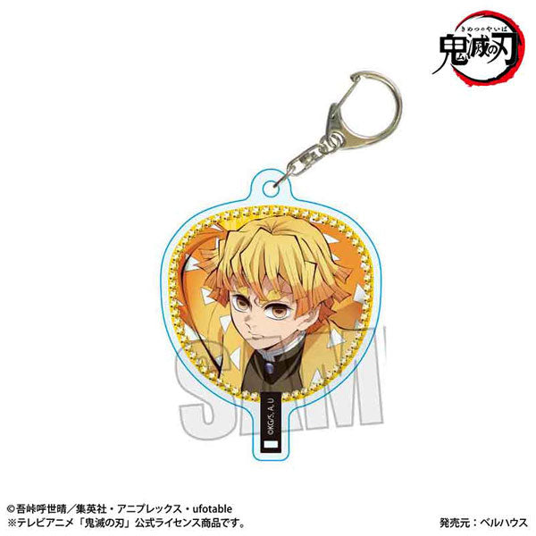 Uchiwa-Style Keychain Anime "Demon Slayer: Kimetsu no Yaiba" / Zenitsu Agatsuma (Mugen Train Arc ver.) [Bellfine][GOODS]