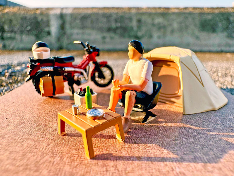 ジオコレ64 #カースナップ30a ソロキャンプ (ホンダ CT125・ハンターカブ付属) [トミーテック][ミニカー]