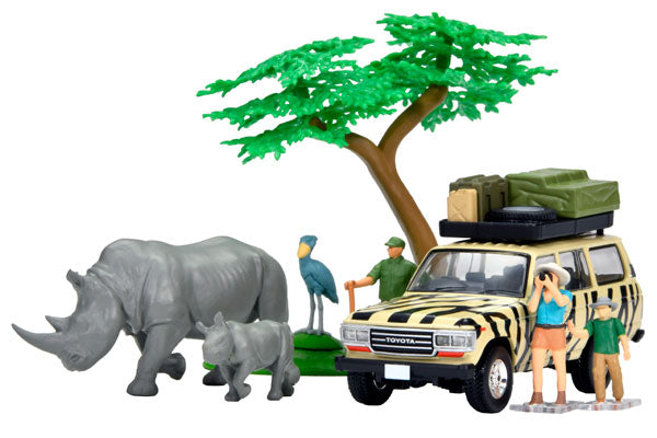Kaiyodo x Tomica Limited Vintage GeoColle 64 #CarSnap31a Safari 3 (with Toyota Land Cruiser 60) [Tomytec][Miniature Car]