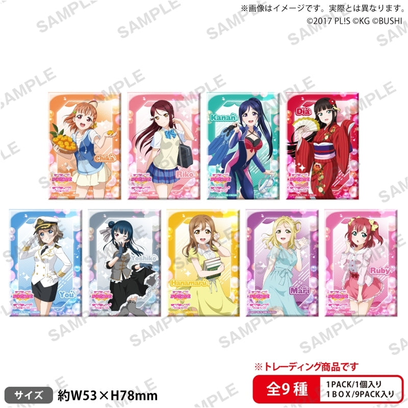ラブライブ!スクールアイドルフェスティバル しかくい缶バッジコレクション Aqours 初期ver. 1箱9個入り [ブシロード クリエイティブ][トレーディング]