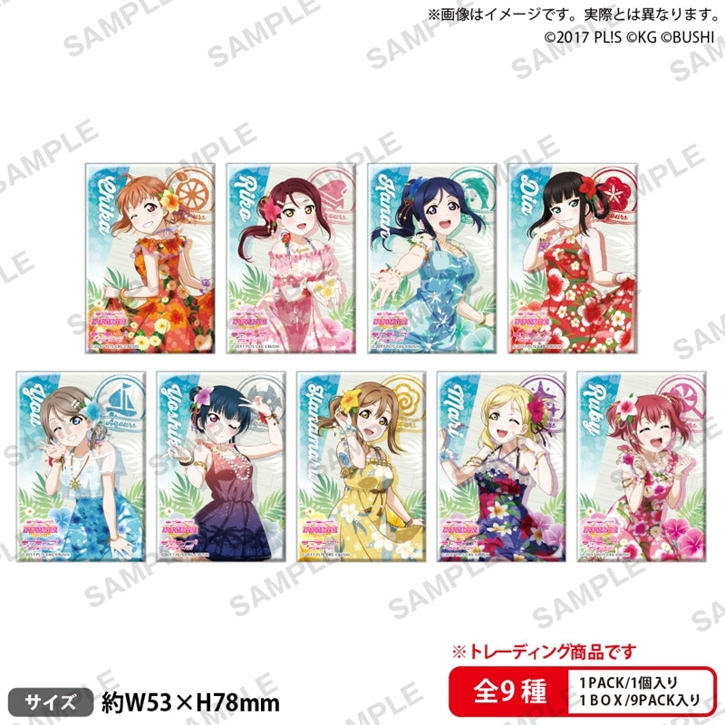 Love Live! School Idol Festival Square Can Badge Collection Aqours Everlasting Summer ver. 1 Box of 9 Pieces [Bushiroad Creative][Trading]