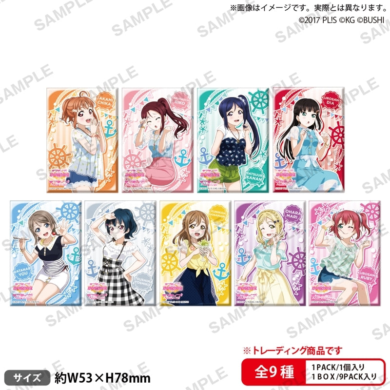 Love Live! School Idol Festival Square Can Badge Collection Aqours Summer Night ver. 1 box (9 pieces) [Bushiroad Creative][Trading]