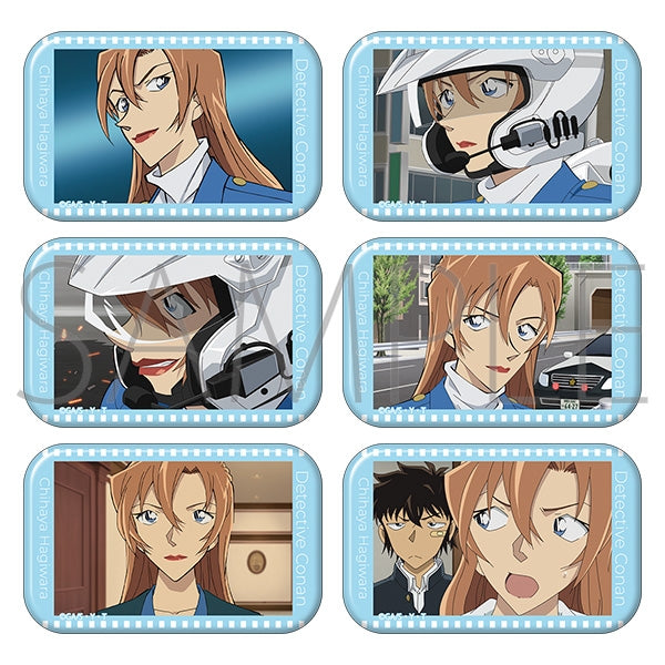 Detective Conan Square Can Badge Collection / Chihaya Hagiwara ver. 1 Box (6 Pieces) [Movic][Trading]