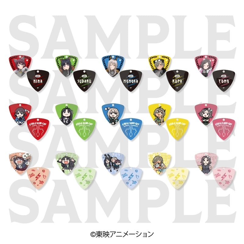 Anime "Girls Band Cry" Trading Guitar Pick Keychain (15 designs total) 1 box (15 pieces) [Edith] [Trading]