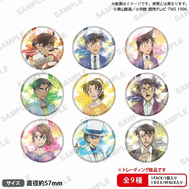 Detective Conan Trading Glitter Hologram Can Badge WHITE Box of 9 [Bushiroad Creative][Trading]