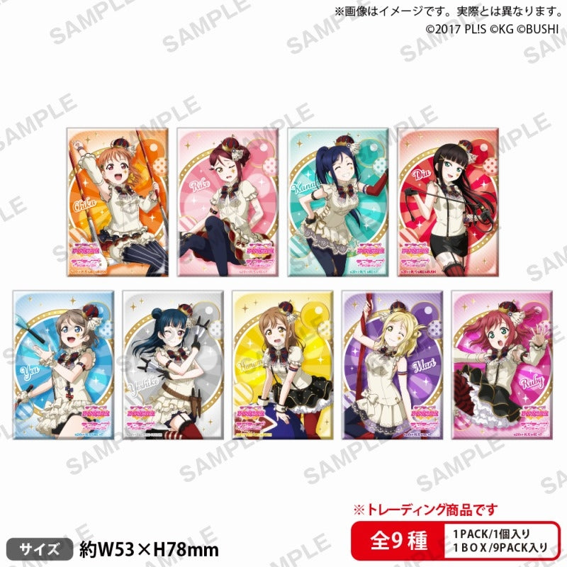 Love Live! School Idol Festival Square Can Badge Collection Aqours Circus ver. 1 box (9 pieces) [Bushiroad Creative][Trading]