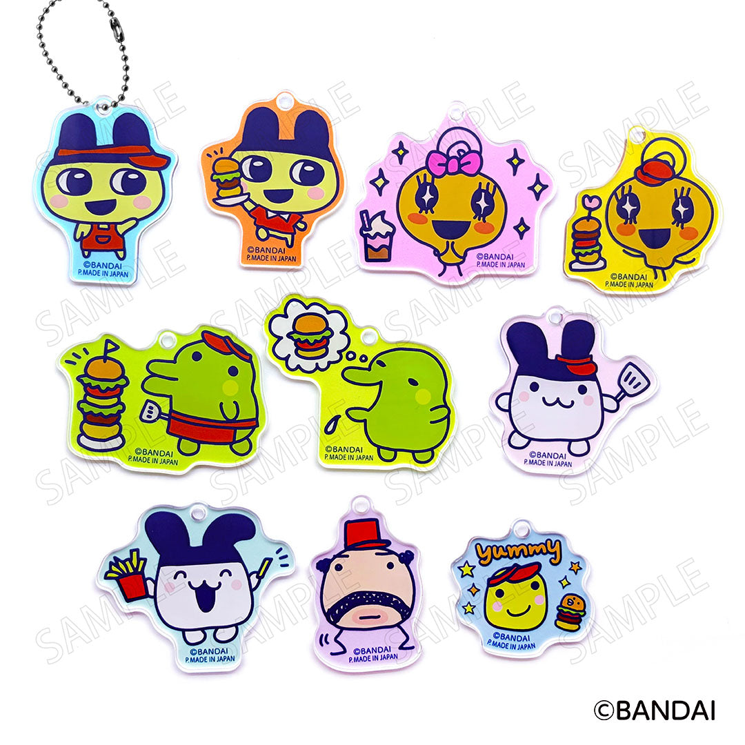 Tamagotchi Welcome Burger Acrylic Keychain 1 Box (10 Pieces) [PLEX][GOODS]