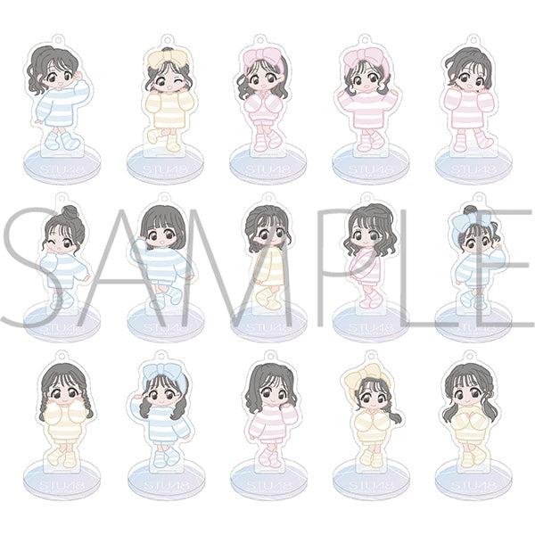 アイドル STU48 スタンド付きアクリルキーホルダーコレクション(全15種)/ミニキャライラスト 1個[ムービック][トレーディング][新作]