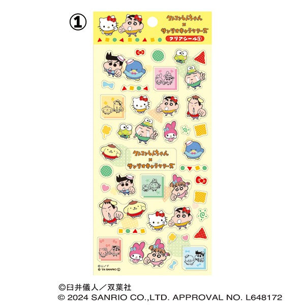 クレヨンしんちゃん×サンリオキャラクターズ クリアシール①[エンスカイ][GOODS][新作]